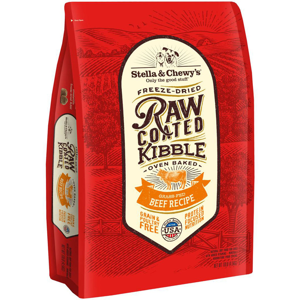 Stella & Chewy's Raw Coated Grass-Fed Beef Kibble Dog Food (Grain Free)-Various Sizes