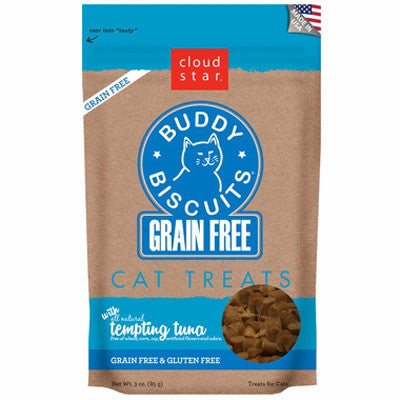 Cloud Star Grain Free Buddy Biscuits Cat Treats Tempting Tuna (3oz)