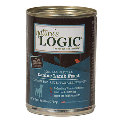 Nature's Logic Grain Free Canned Dog Food Lamb -13oz-