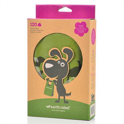 Earth Rated Poop Bags with Handles (Not on Rolls), 120 Count, Various Scents