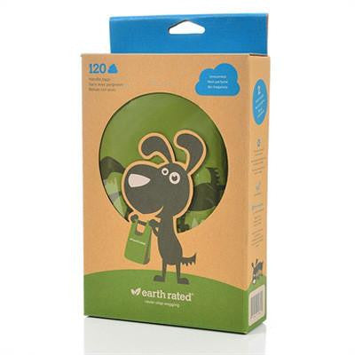 Earth Rated Poop Bags with Handles (Not on Rolls), 120 Count, Various Scents