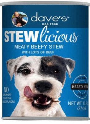 Daves Stewlicious Canned Dog Food Meaty Beef Stew -13oz-