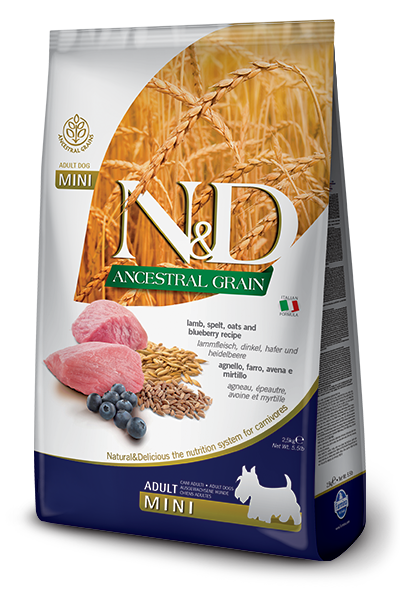 FARMINA Natural & Delicious Ancestral Grain Formula Lamb and BB Adult (Mini) Dry Dog Food