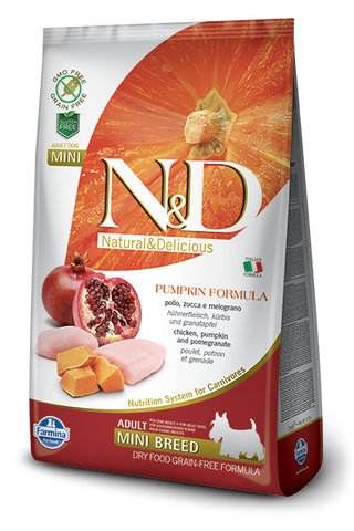 FARMINA Natural & Delicious Grain Free Pumpkin Formula Chicken and Pomegranate Adult (Mini) Dry Dog Food