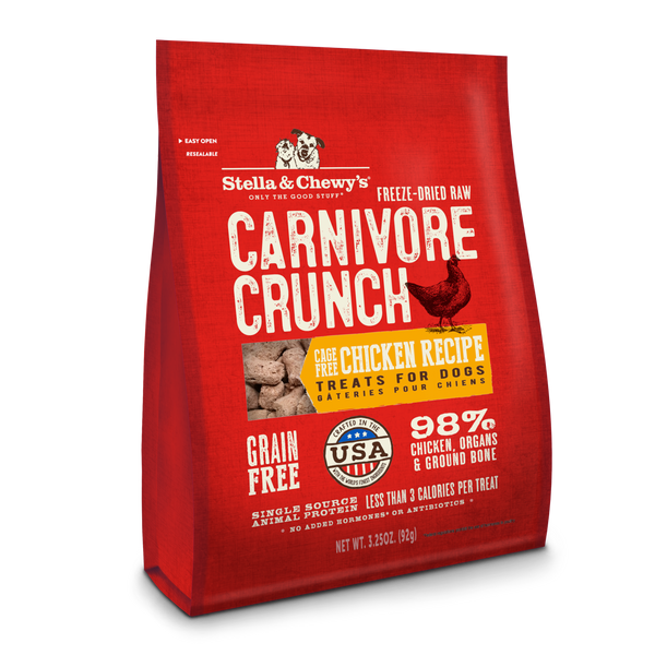 Stella & Chewy's Grain Free Carnivore Crunch Dog Treats (Various Flavors)